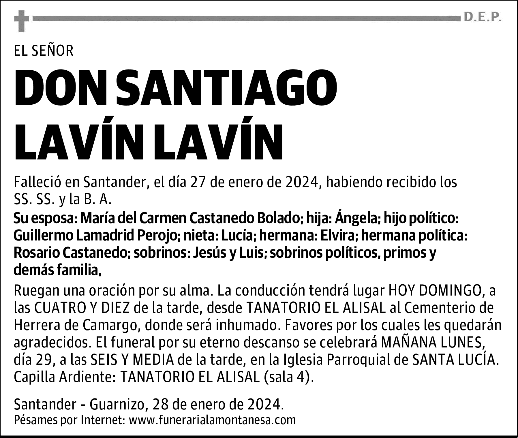 DON SANTIAGO LAVÍN LAVÍN