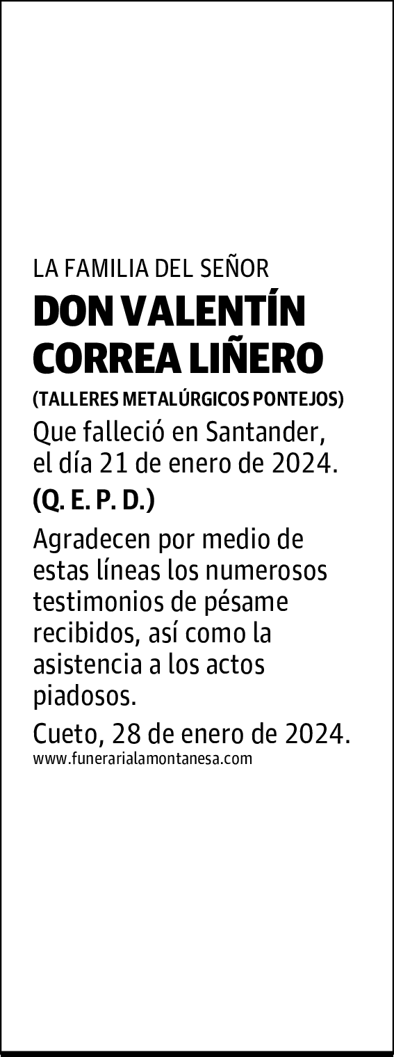 DON VALENTÍN CORREA LIÑERO