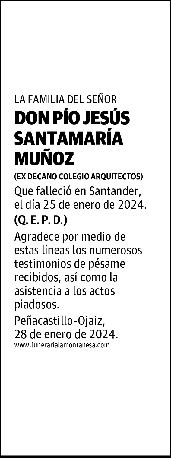 DON PÍO JESÚS SANTAMARÍA MUÑOZ