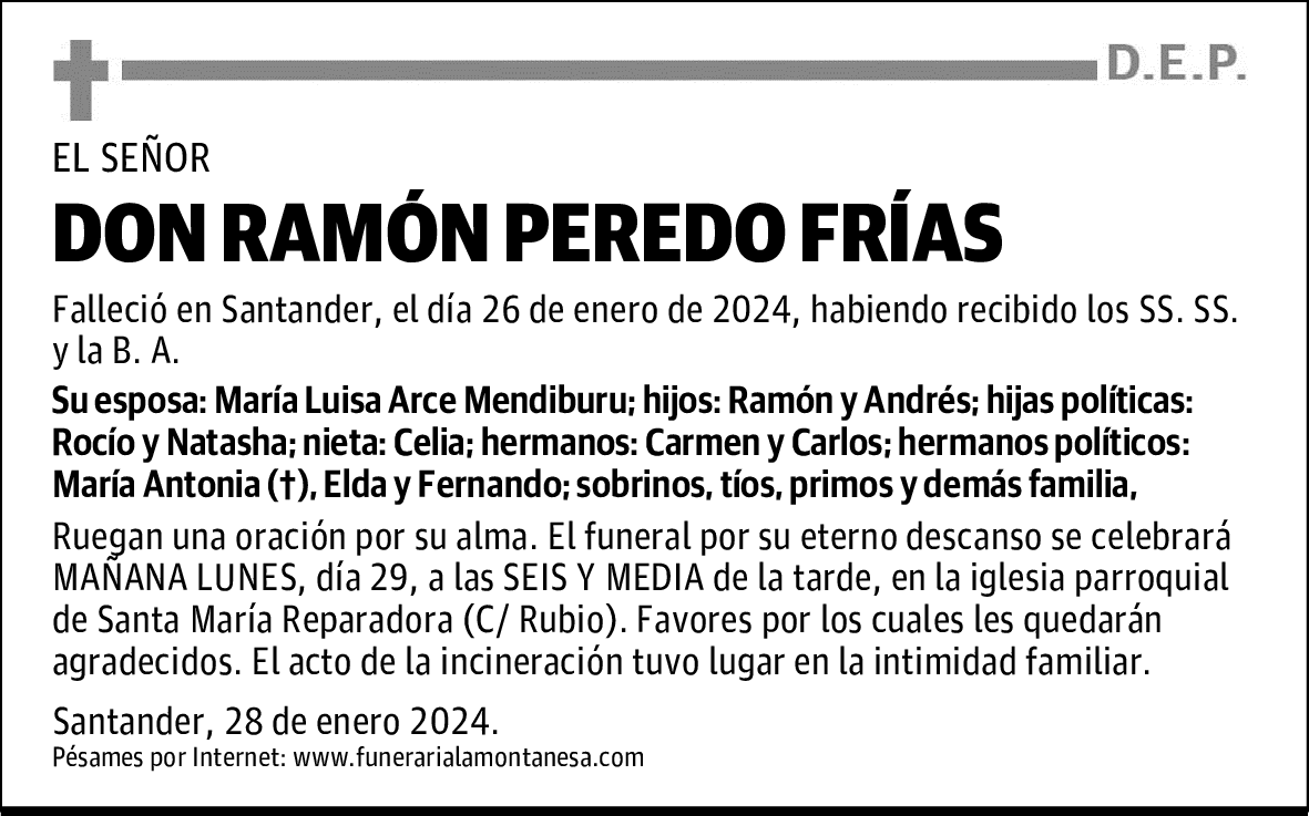 DON RAMÓN PEREDO FRÍAS