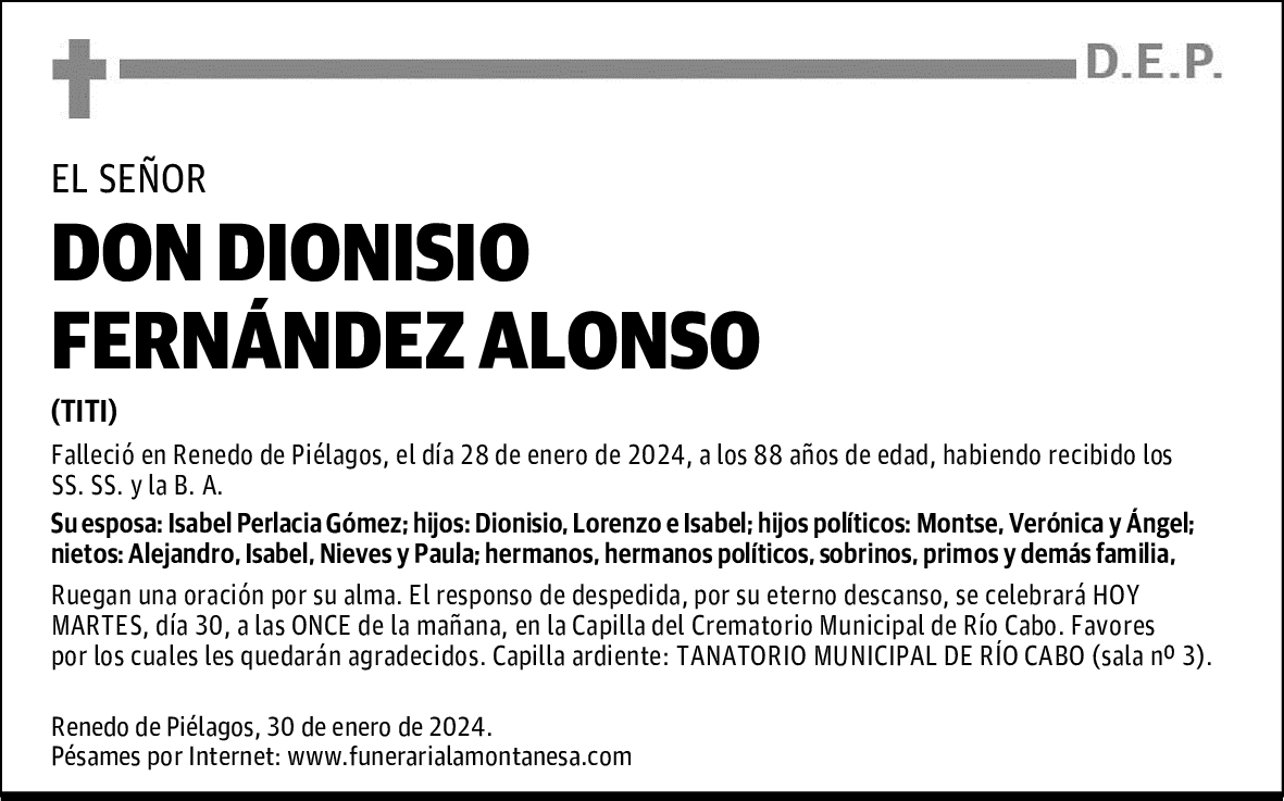 DON DIONISIO FERNÁNDEZ ALONSO