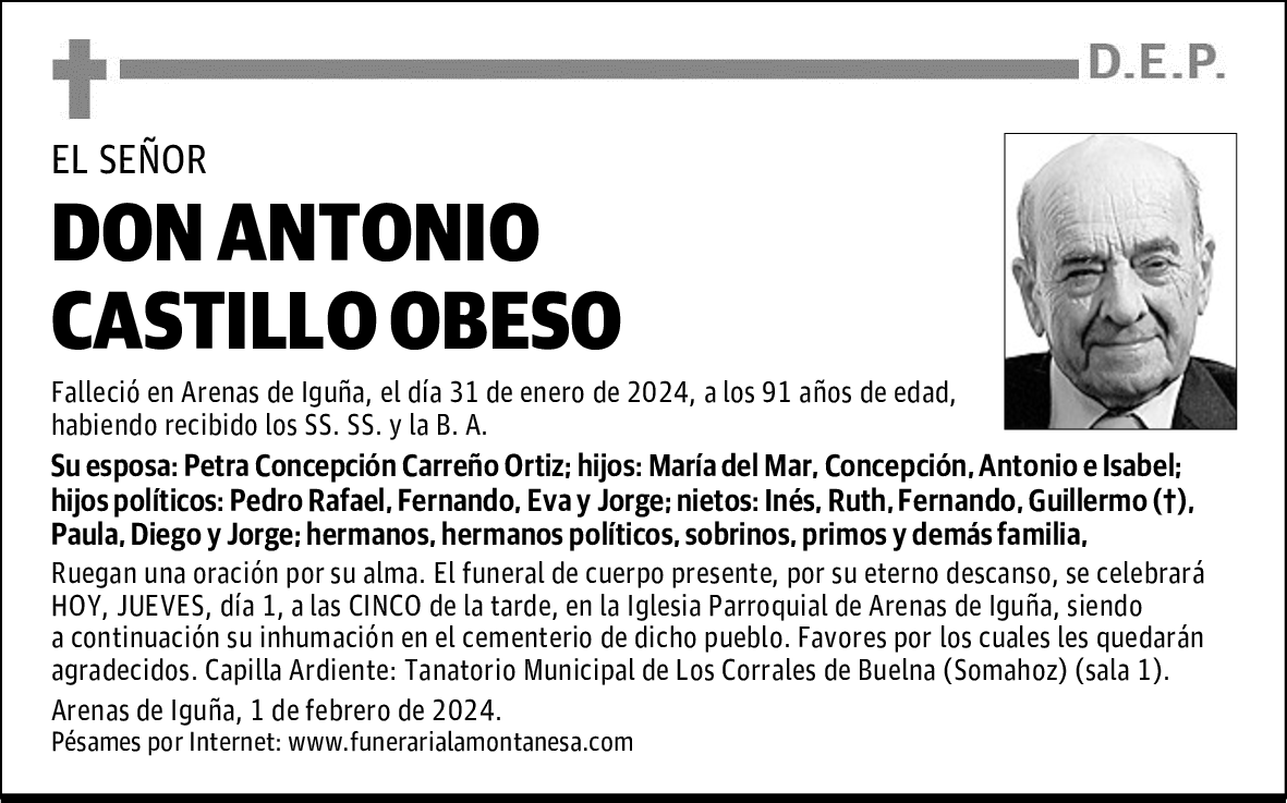 DON ANTONIO CASTILLO OBESO