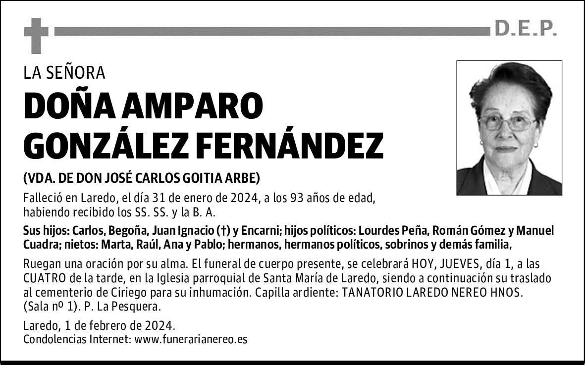 DOÑA AMPARO GONZÁLEZ FERNÁNDEZ