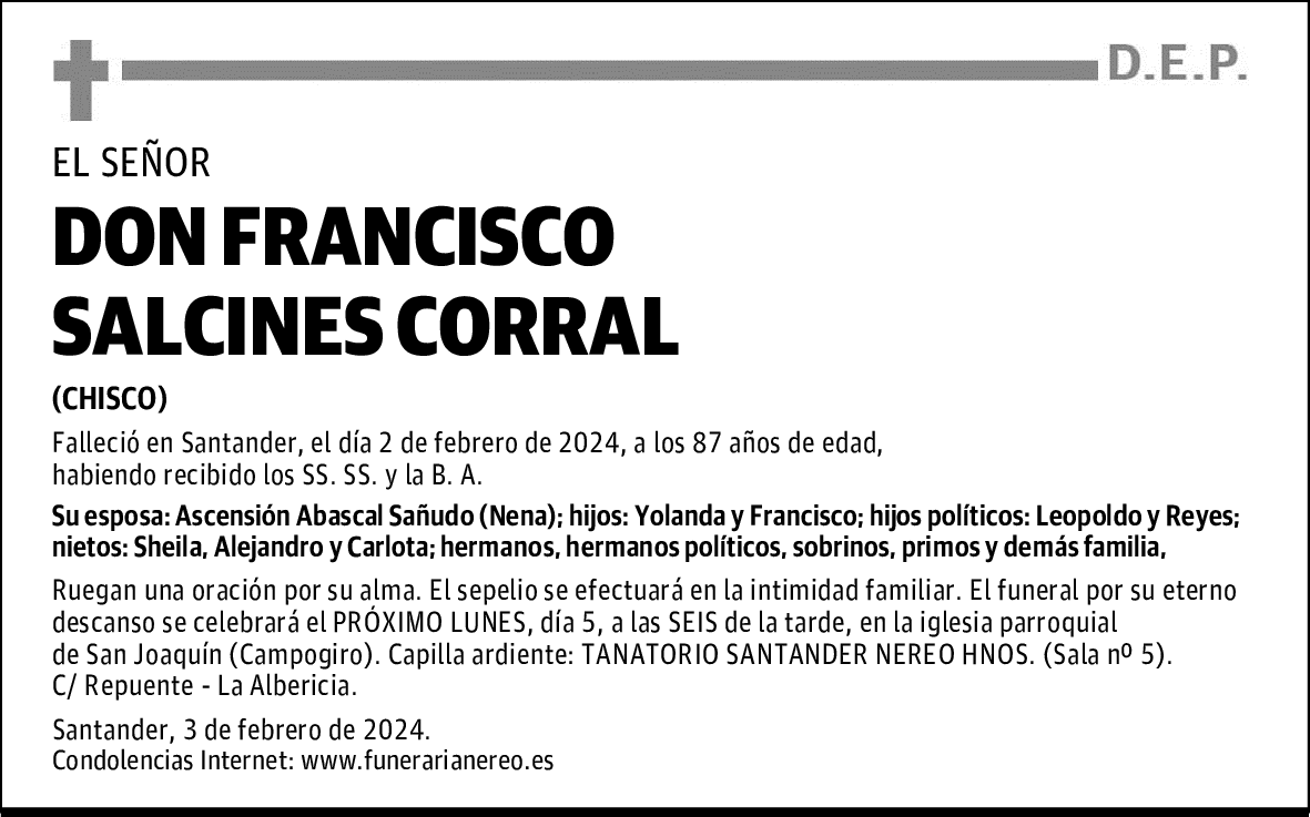 DON FRANCISCO SALCINES CORRAL