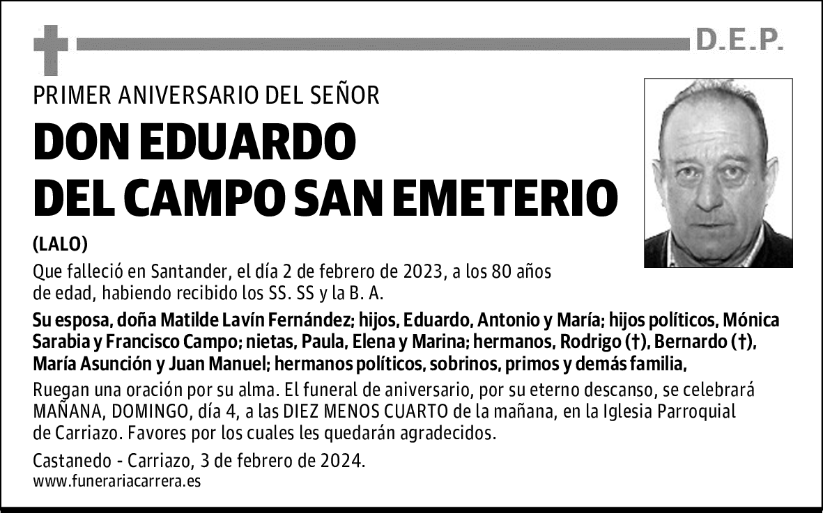 DON EDUARDO DEL CAMPO SAN EMETERIO
