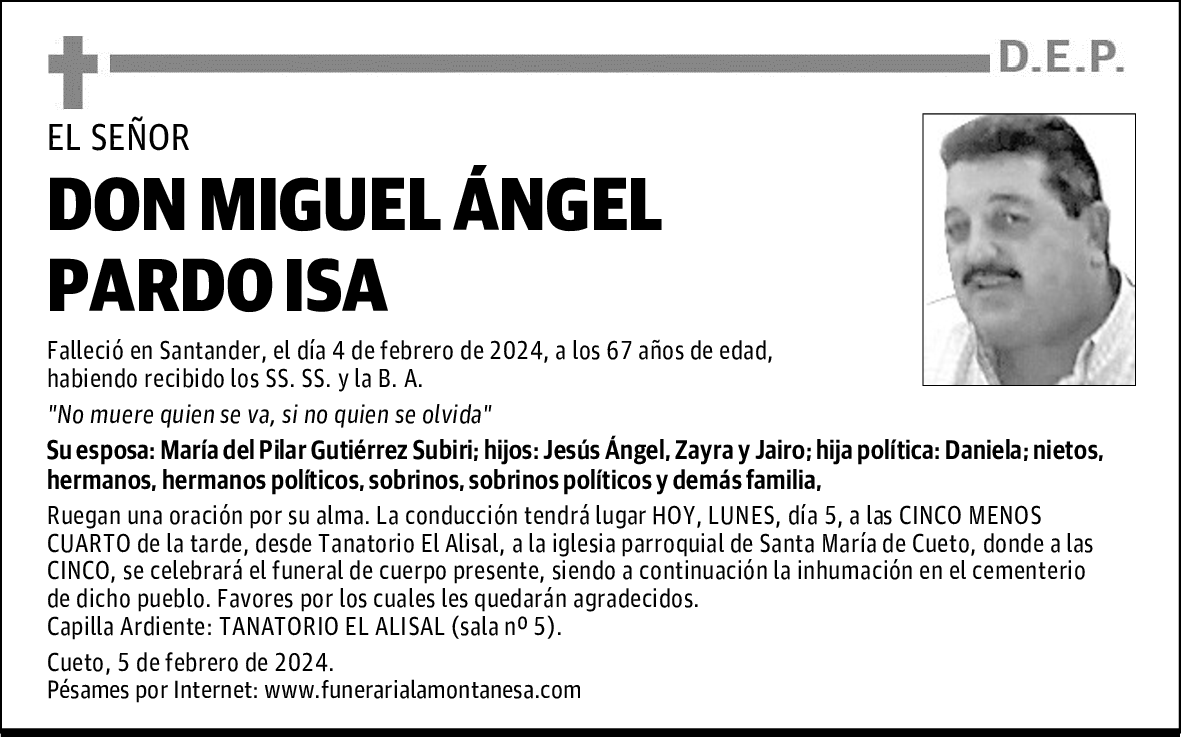 DON MIGUEL ÁNGEL PARDO ISA