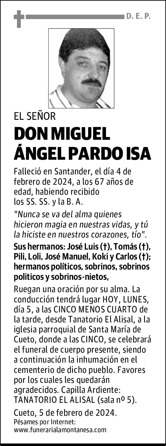 DON MIGUEL ÁNGEL PARDO ISA