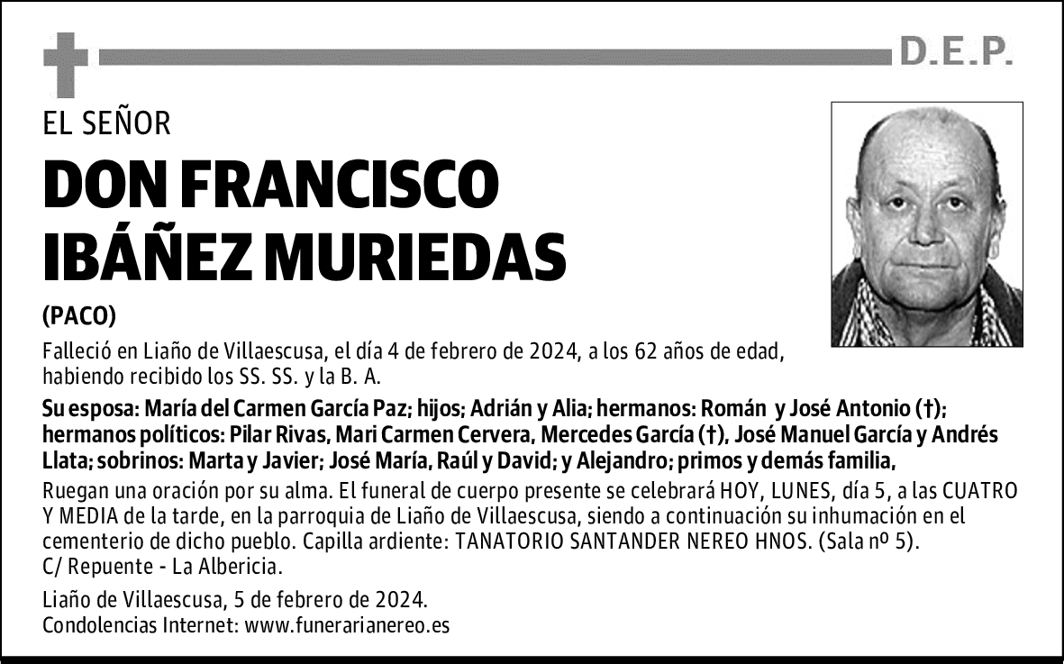 DON FRANCISCO IBÁÑEZ MURIEDAS