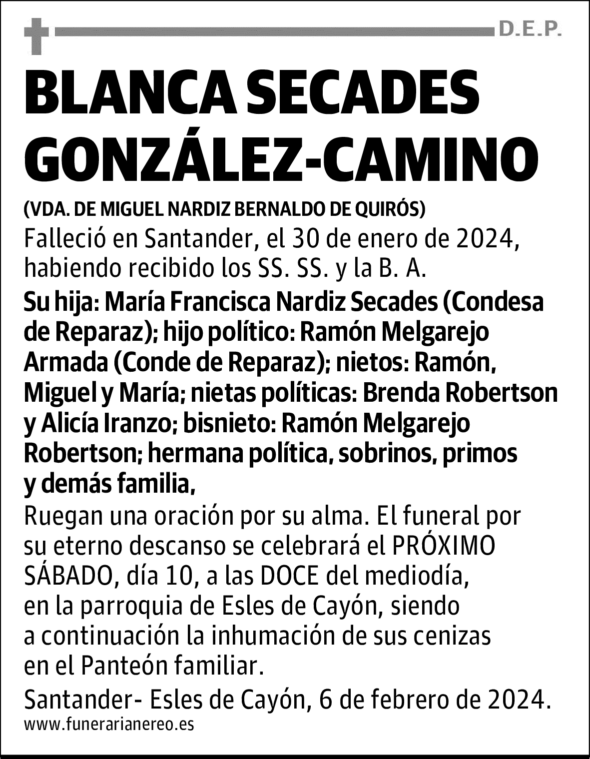 BLANCA SECADES GONZALEZ-CAMINO