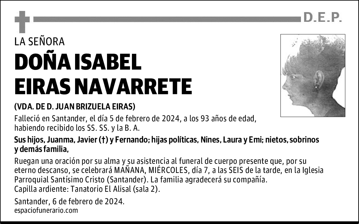 DOÑA ISABEL EIRAS NAVARRETE