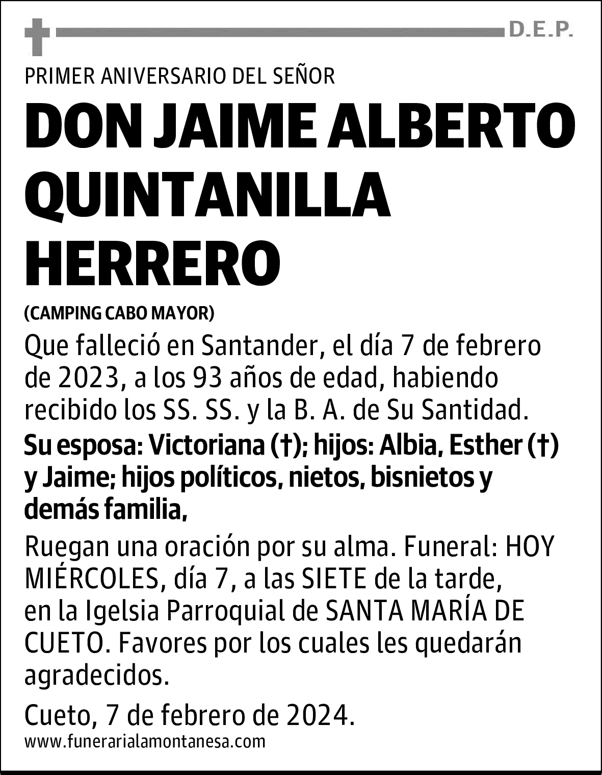 DON JAIME ALBERTO QUINTANILLA HERRERO