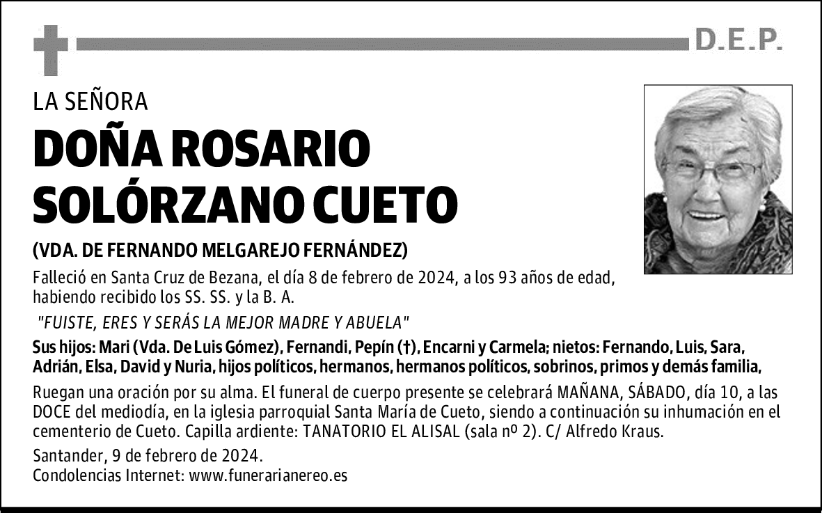 DOÑA ROSARIO SOLÓRZANO CUETO