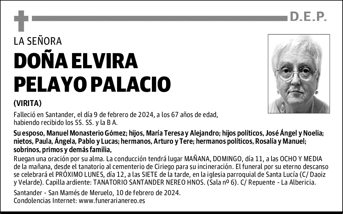 DOÑA ELVIRA PELAYO PALACIO