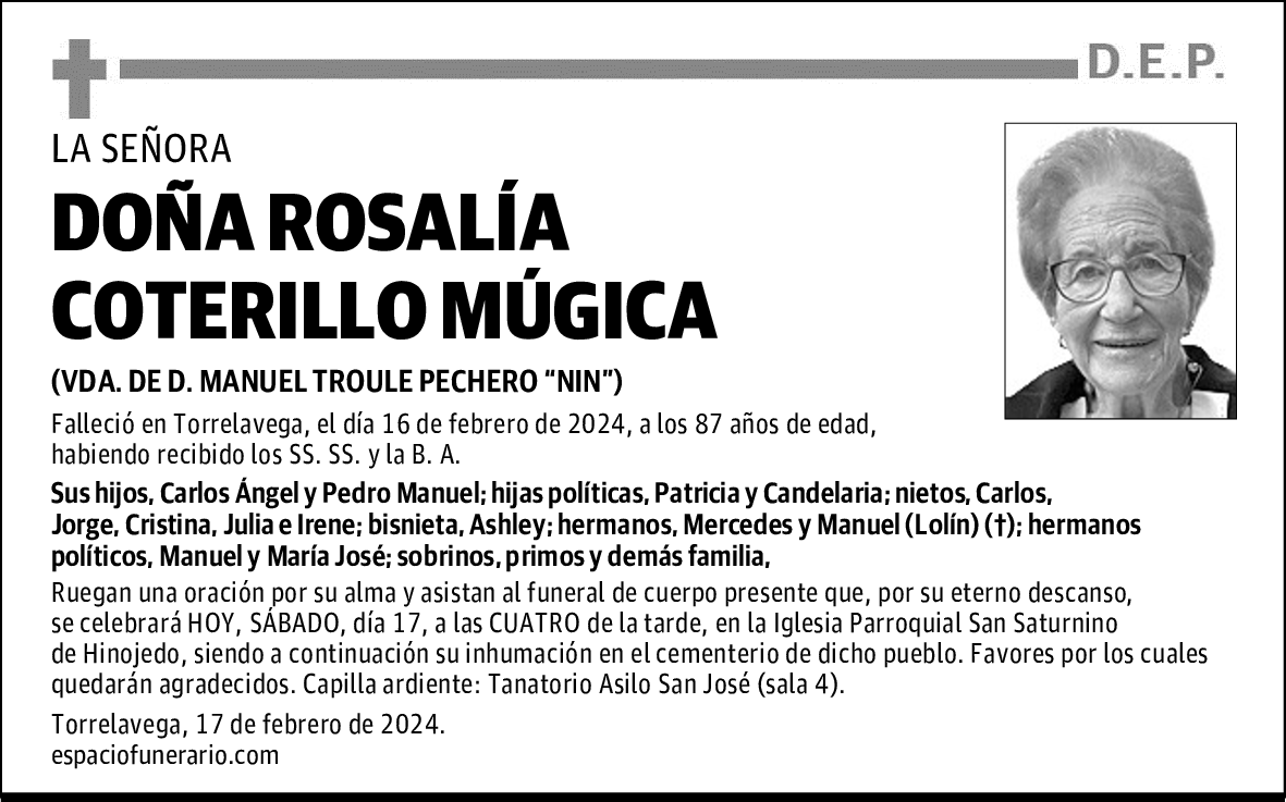 DOÑA ROSALÍA COTERILLO MÚGICA