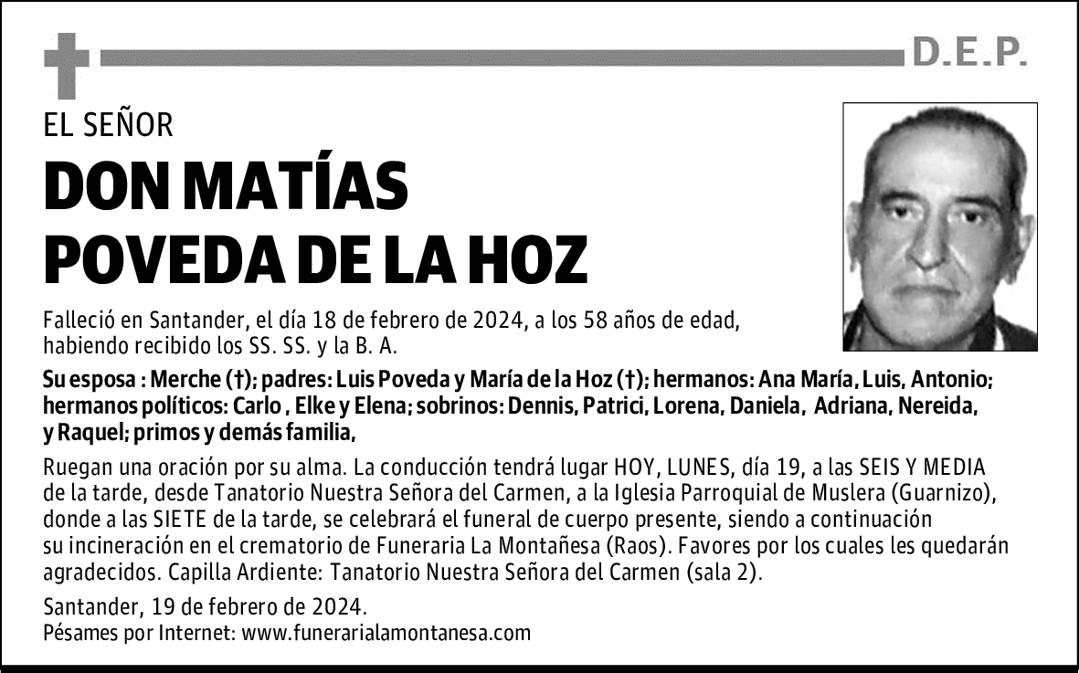 DON MATÍAS POVEDA DE LA HOZ