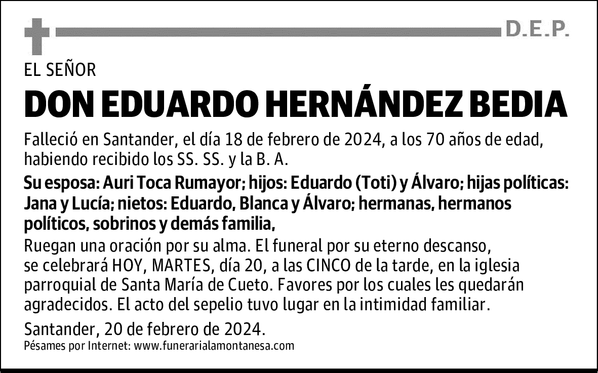 DON EDUARDO HERNÁNDEZ BEDIA
