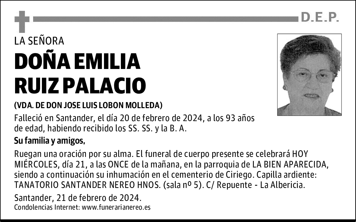 DOÑA EMILIA RUIZ PALACIO