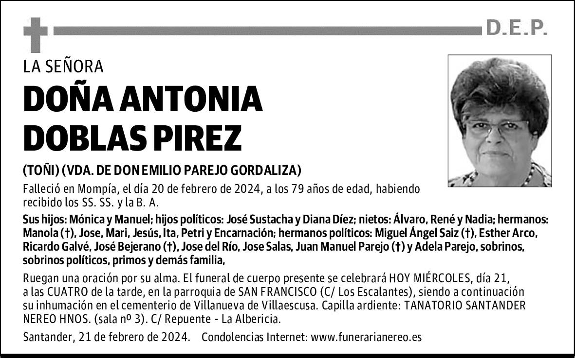 DOÑA ANTONIA DOBLAS PIREZ