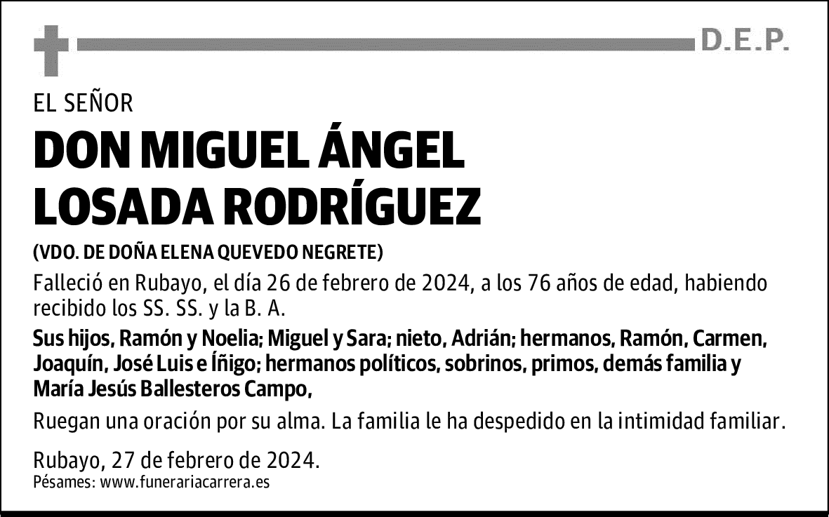DON MIGUEL ÁNGEL LOSADA RODRÍGUEZ