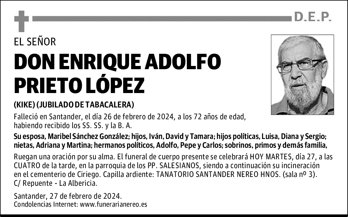 DON ENRIQUE ADOLFO PRIETO LÓPEZ