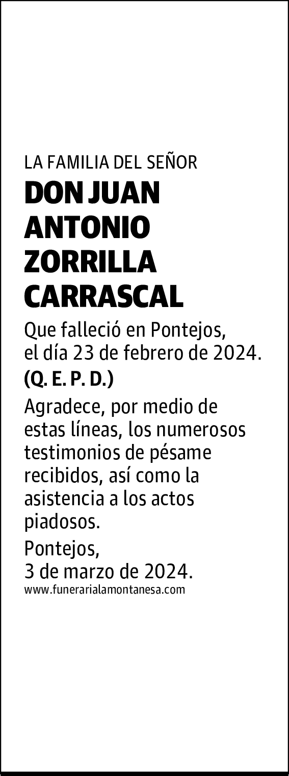 DON JUAN ANTONIO ZORRILLA CARRASCAL