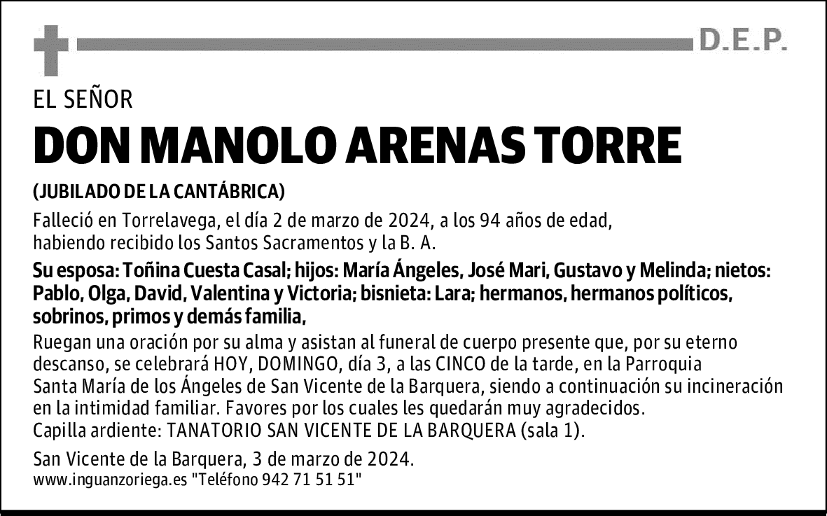 DON MANOLO ARENAS TORRE
