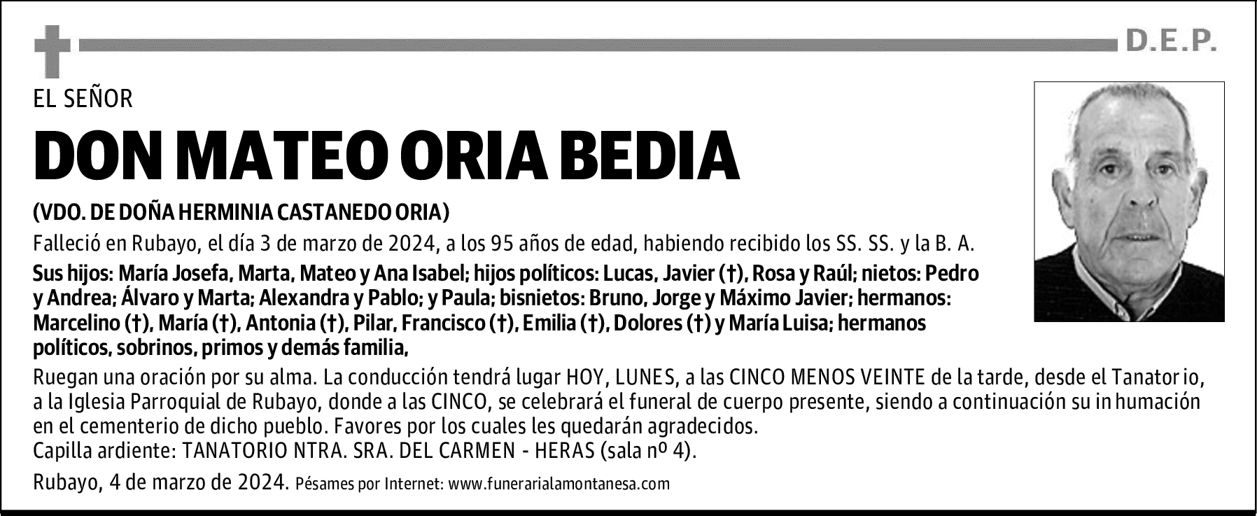 DON MATEO ORIA BEDIA