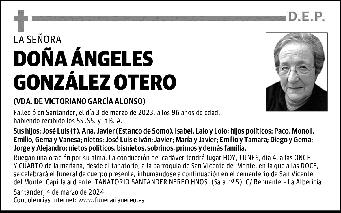 DOÑA ÁNGELES GONZÁLEZ OTERO