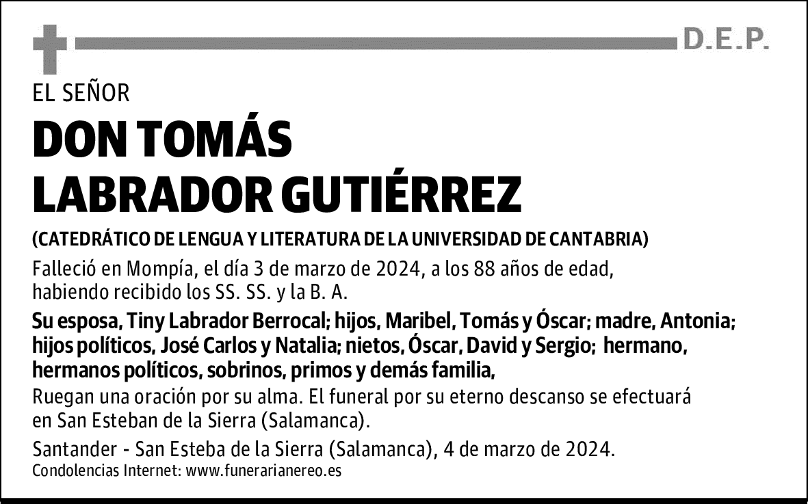 DON TOMÁS LABRADOR GUTIÉRREZ