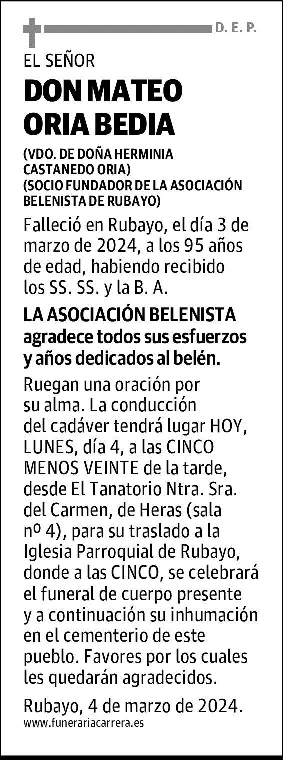 DON MATEO ORIA BEDIA