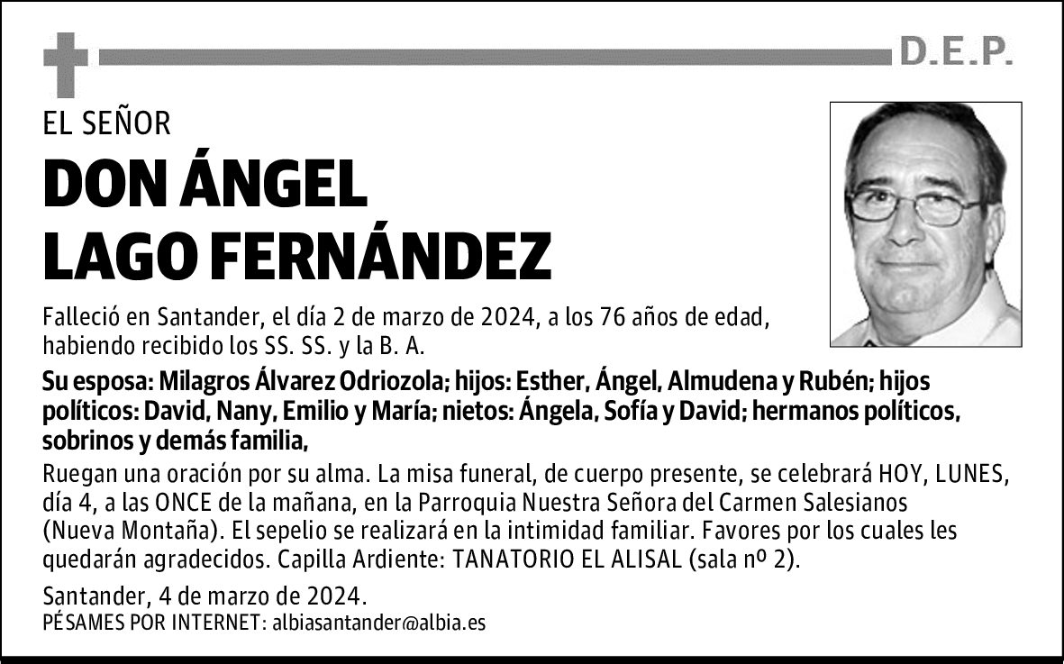 DON ÁNGEL LAGO FERNÁNDEZ