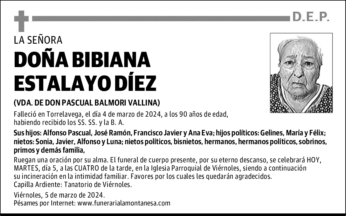 DOÑA BIBIANA ESTALAYO DÍEZ