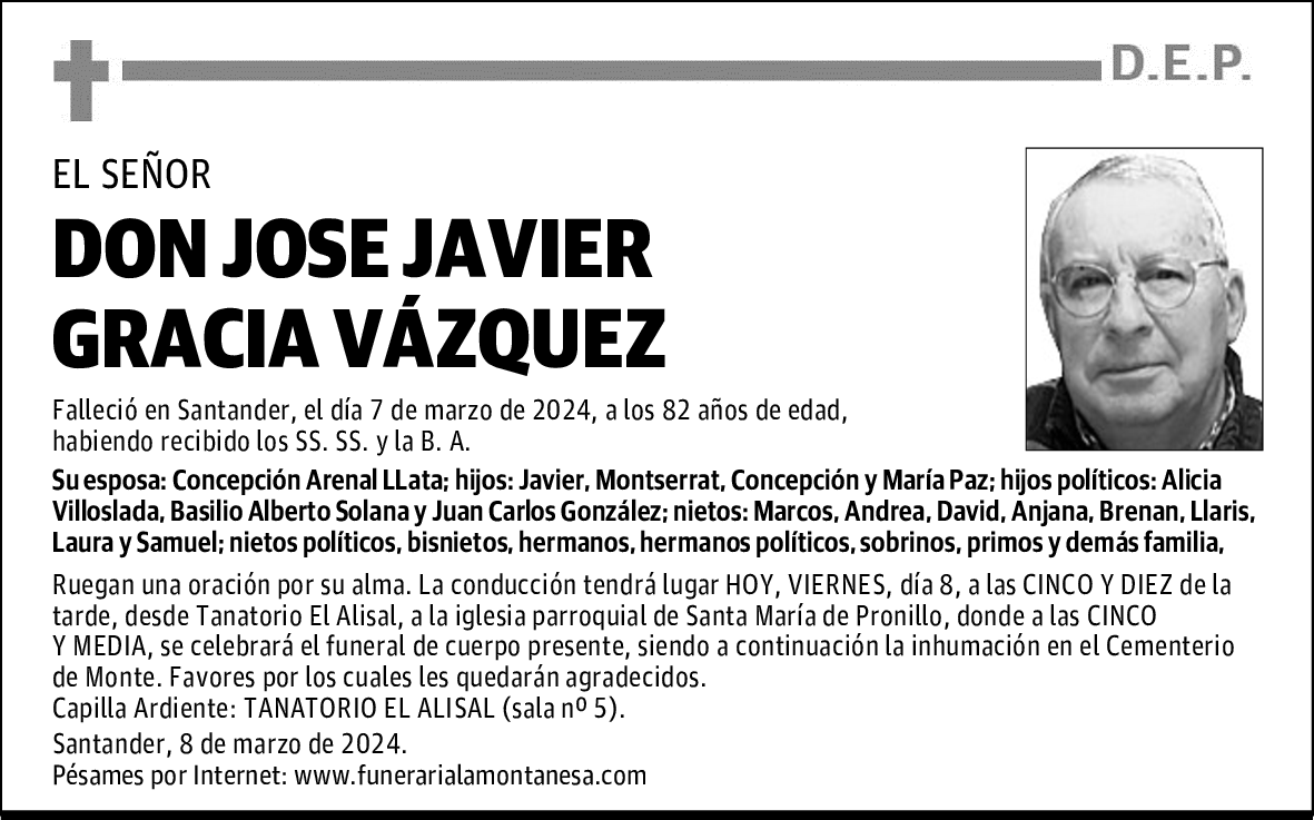 DON JOSE JAVIER GRACIA VÁZQUEZ