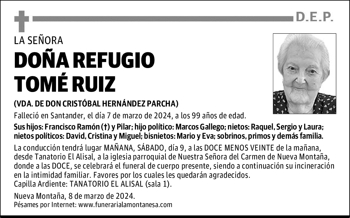 DOÑA REFUGIO TOMÉ RUIZ