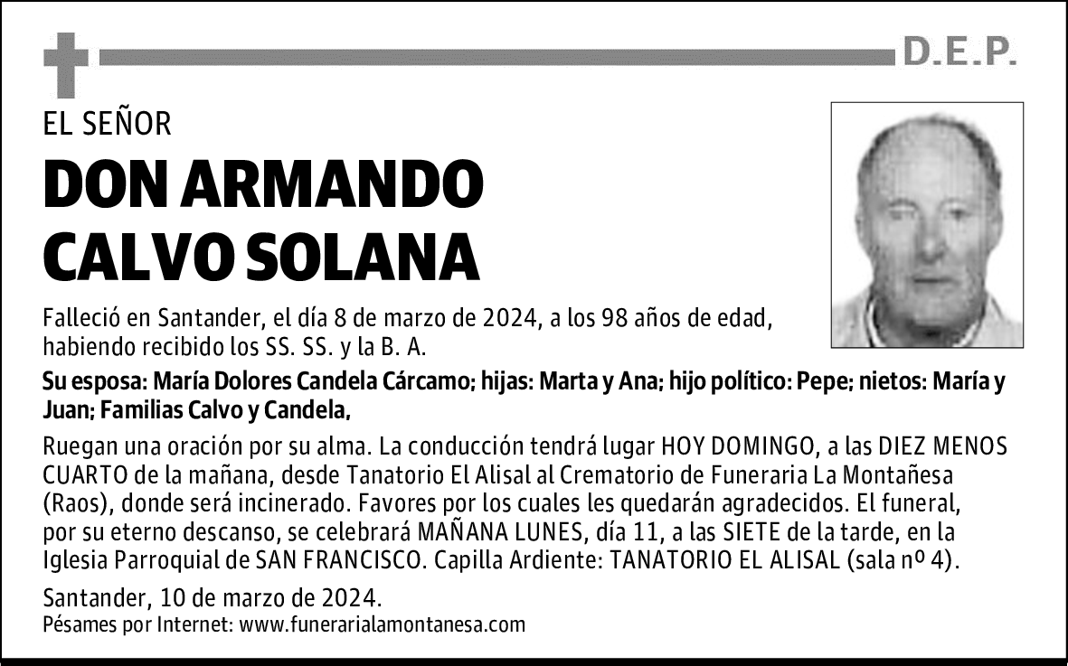 DON ARMANDO CALVO SOLANA
