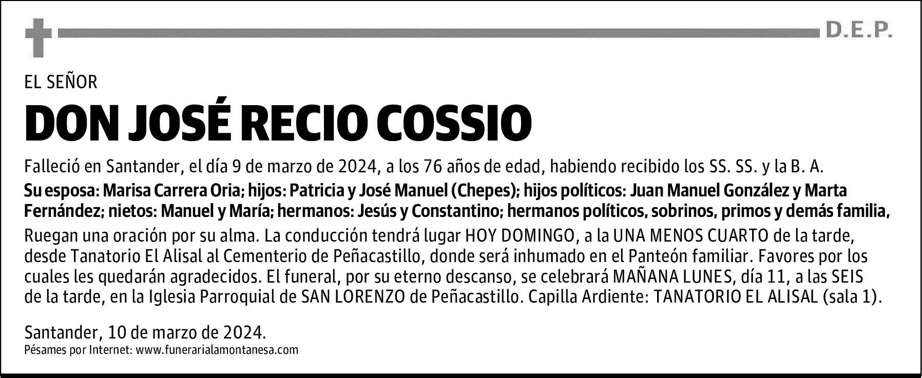 DON JOSÉ RECIO COSSIO