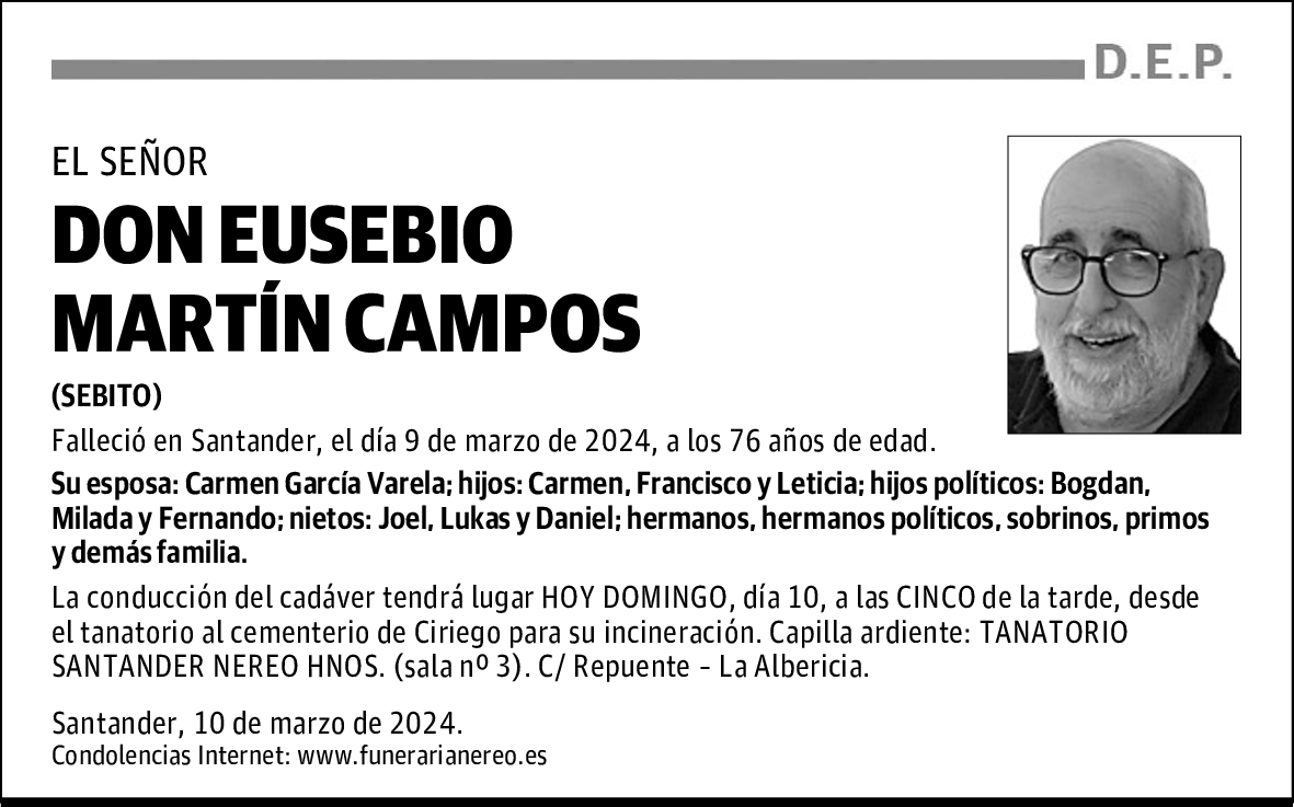 DON EUSEBIO MARTÍN CAMPOS