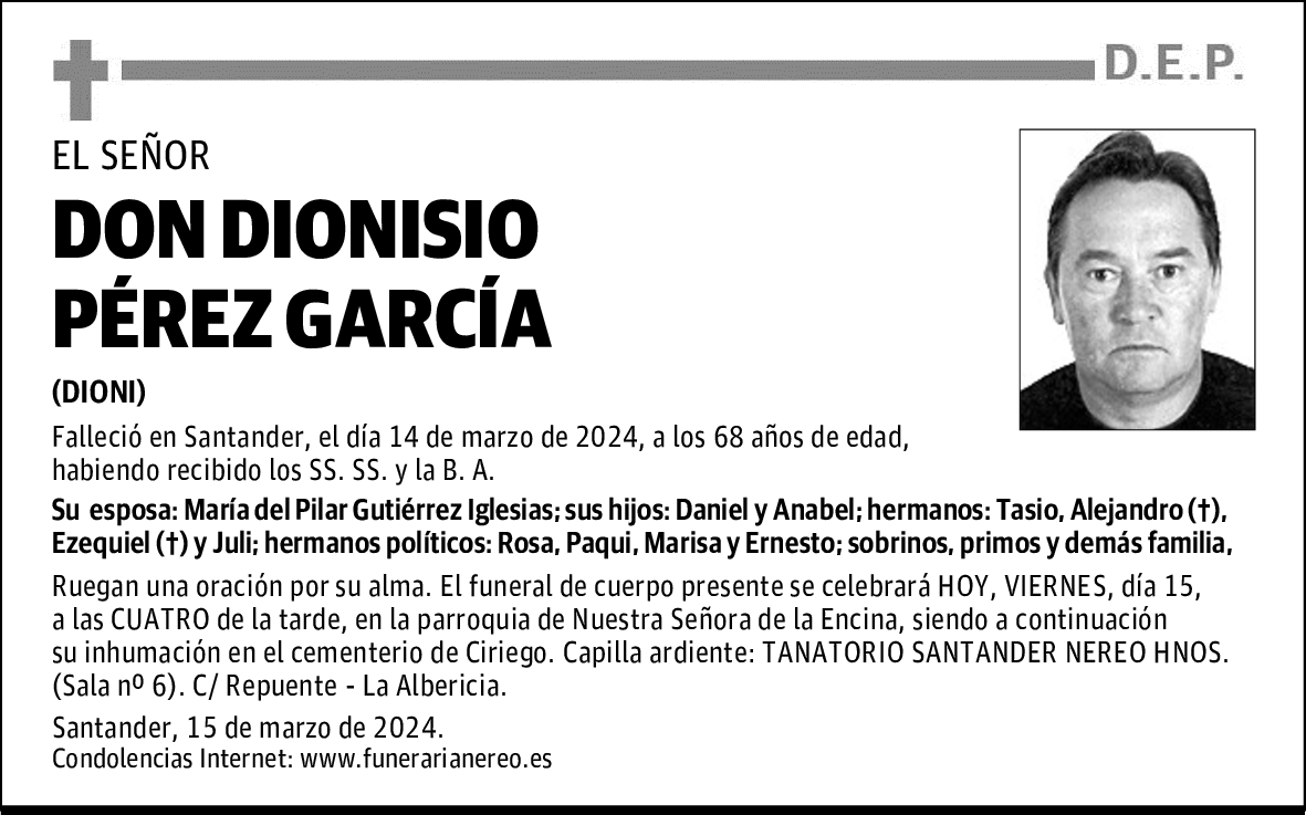 DON DIONISIO PÉREZ GARCÍA