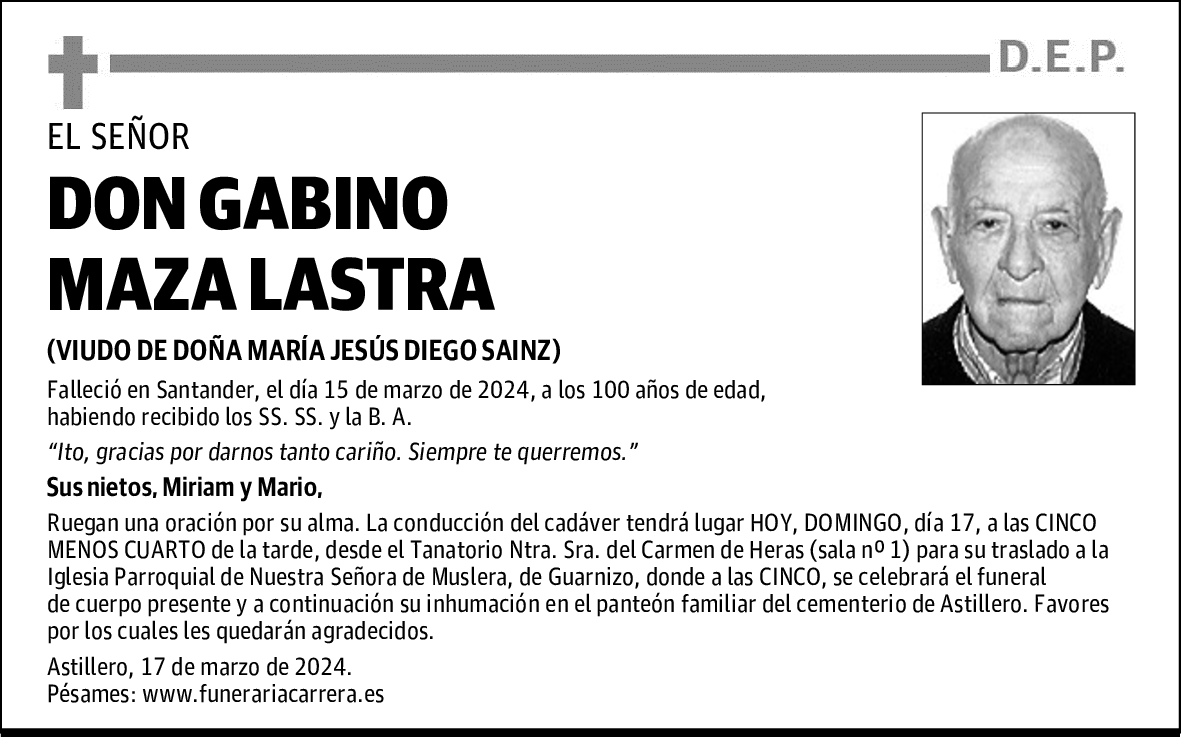 DON GABINO MAZA LASTRA