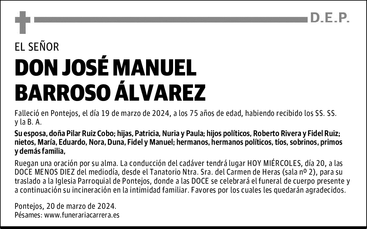 DON JOSÉ MANUEL BARROSO ÁLVAREZ