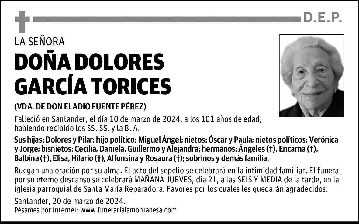 DOÑA DOLORES GARCÍA TORICES