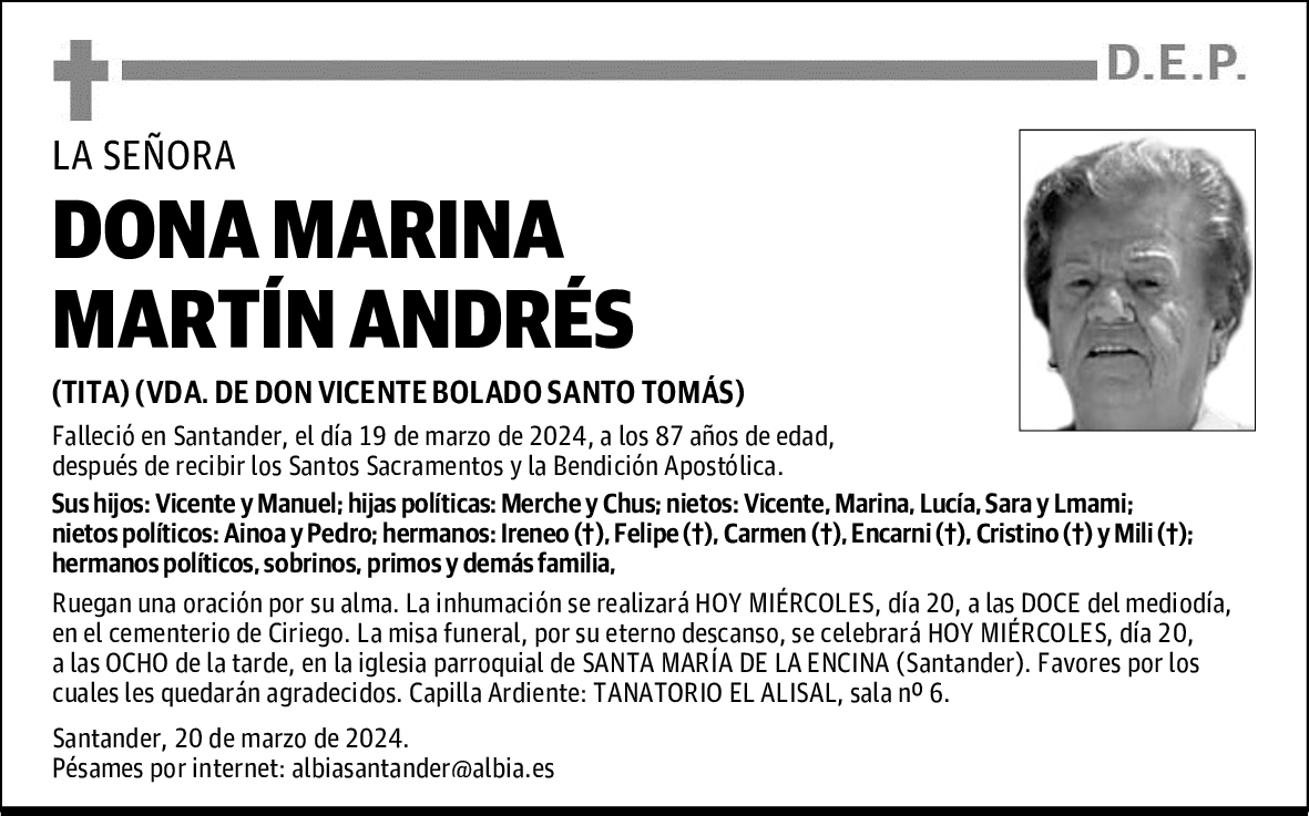 DONA MARINA MARTÍN ANDRÉS