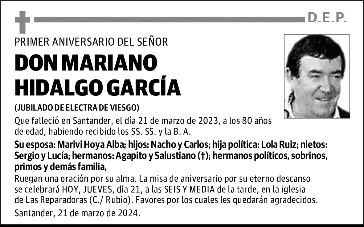 DON MARIANO HIDALGO GARCÍA