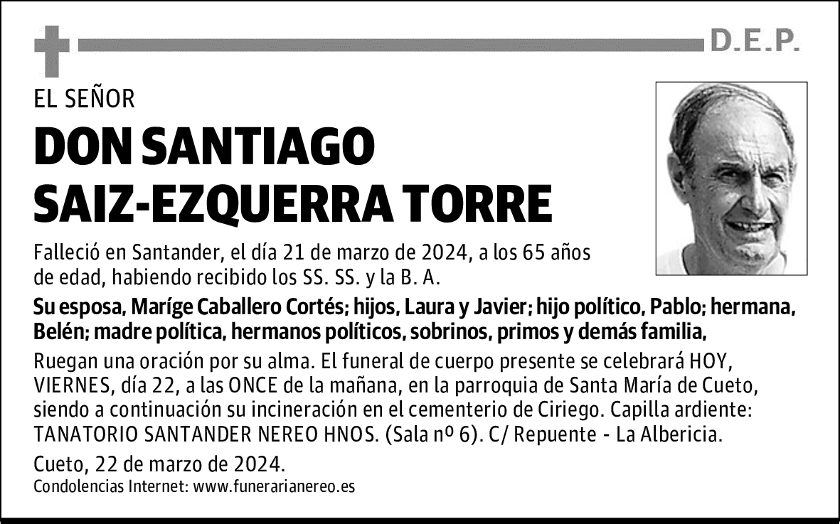 DON SANTIAGO SAIZ-EZQUERRA TORRE