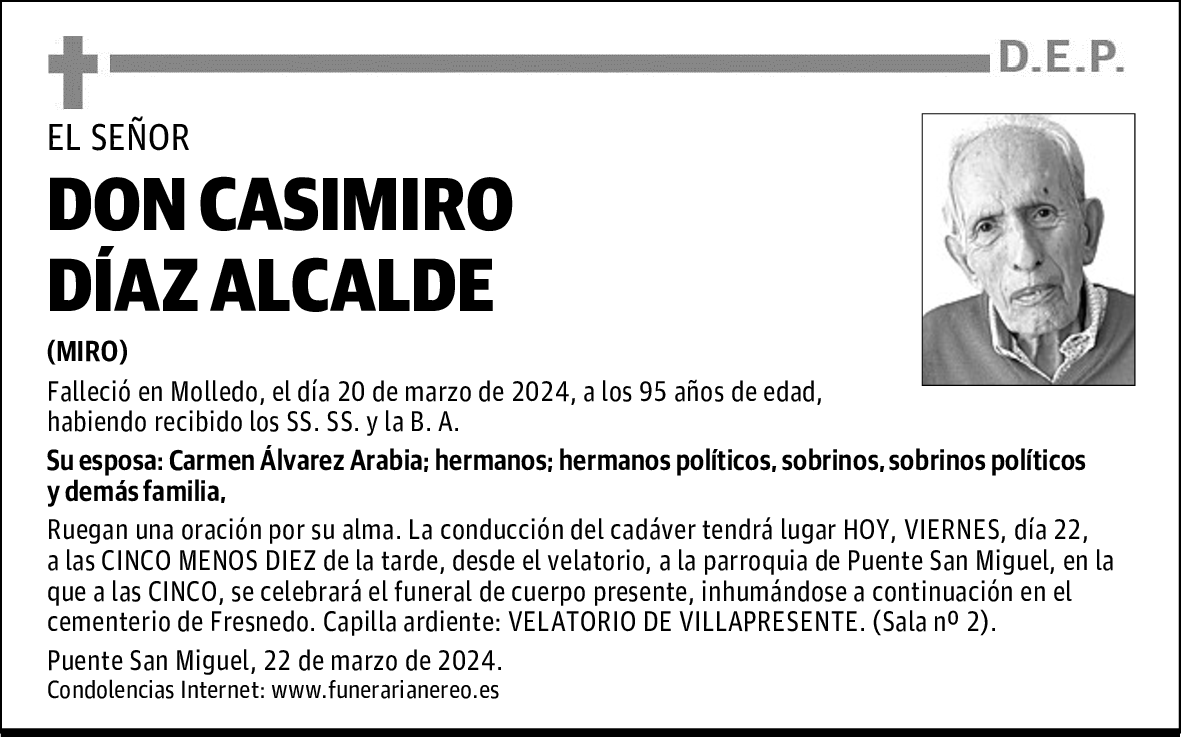 DON CASIMIRO DÍAZ ALCALDE