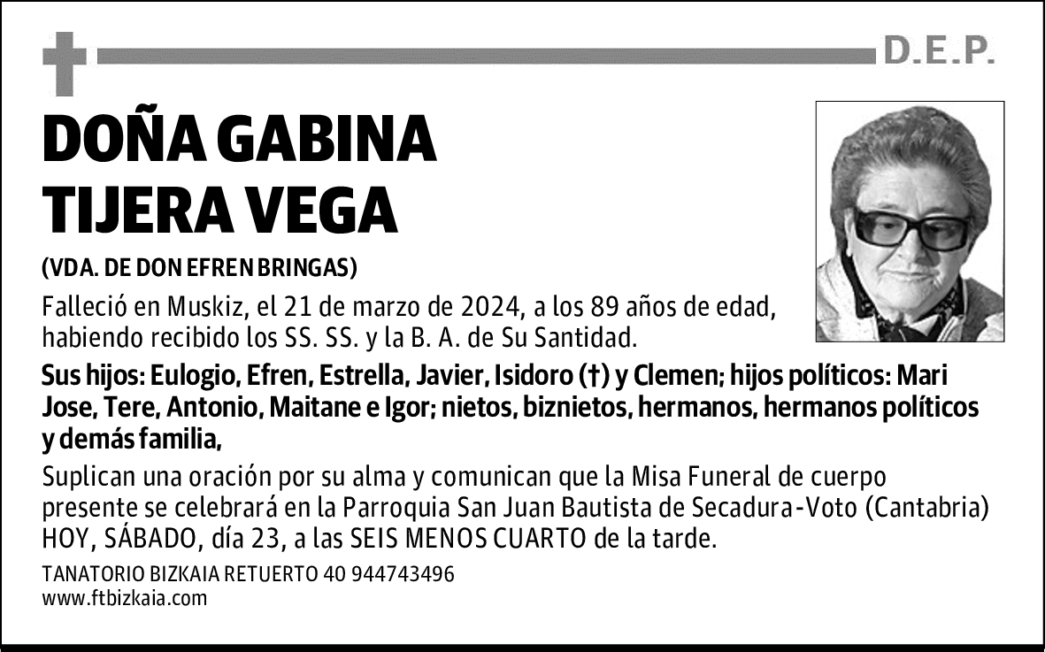DOÑA GABINA TIJERA VEGA