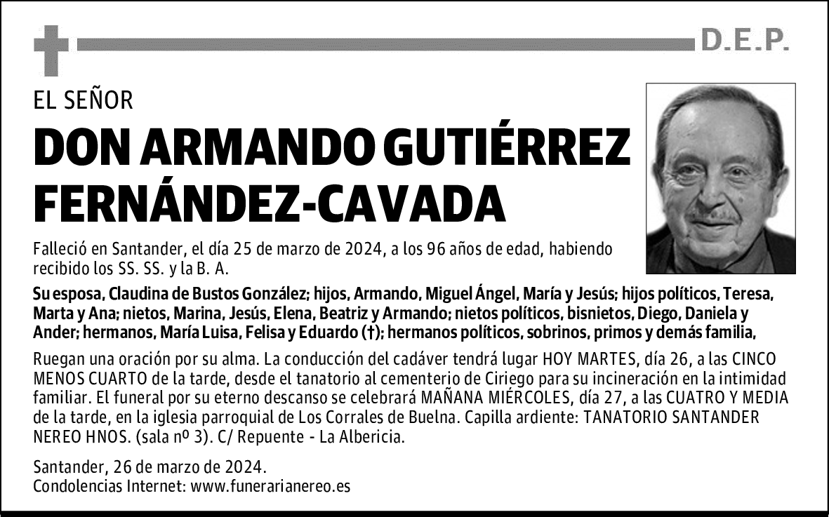 DON ARMANDO GUTIÉRREZ FERNÁNDEZ-CAVADA