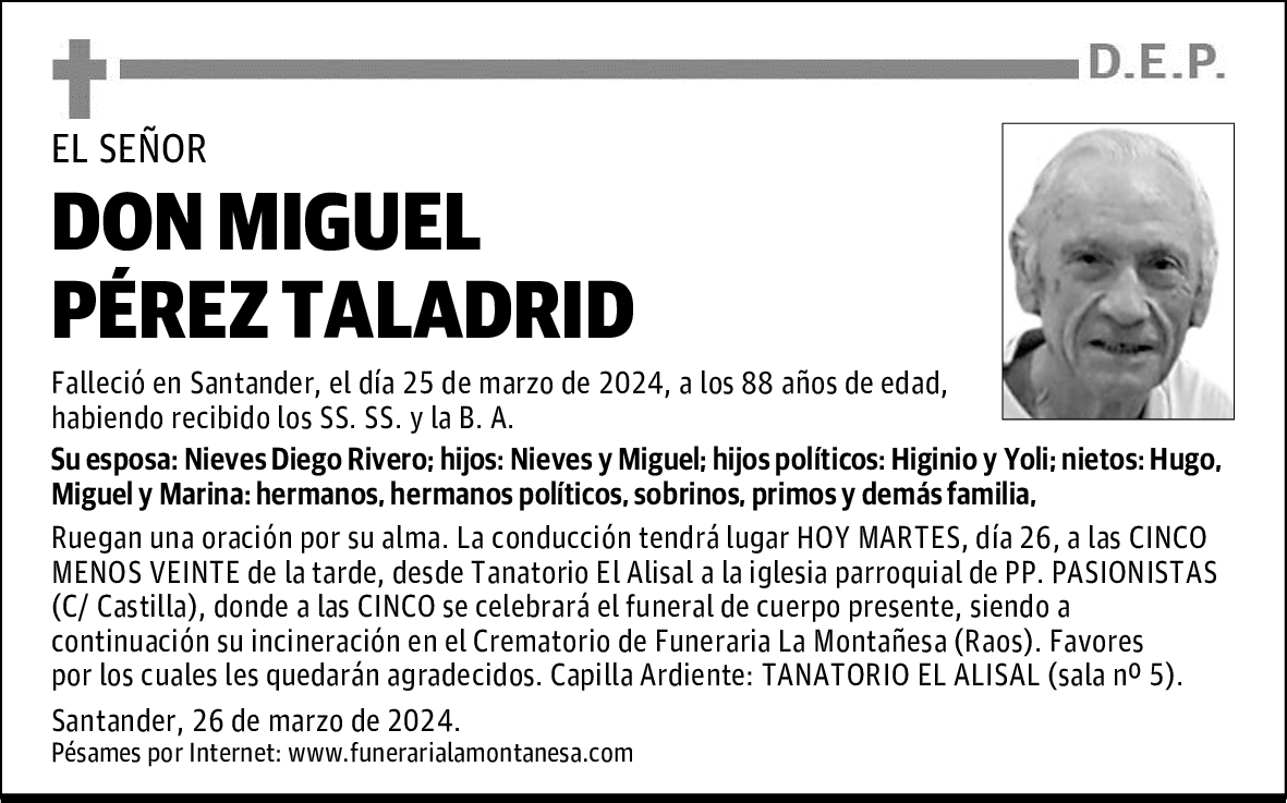 DON MIGUEL PÉREZ TALADRID