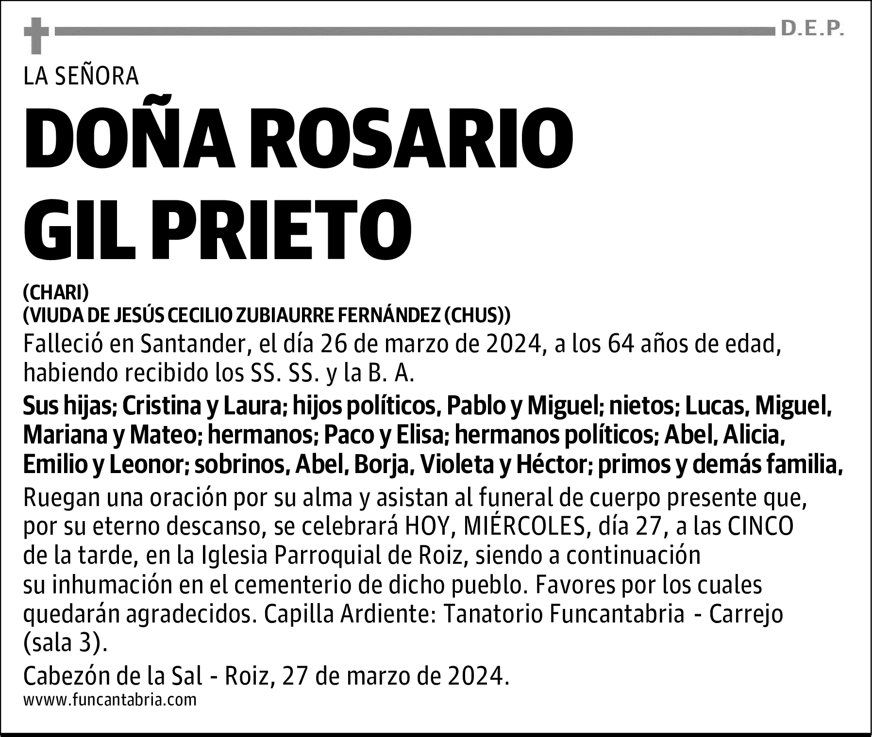 DOÑA ROSARIO GIL PRIETO