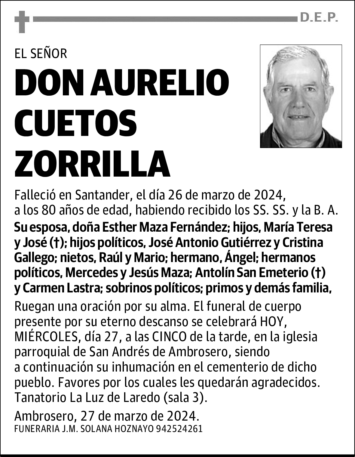 DON AURELIO CUETOS ZORRILLA